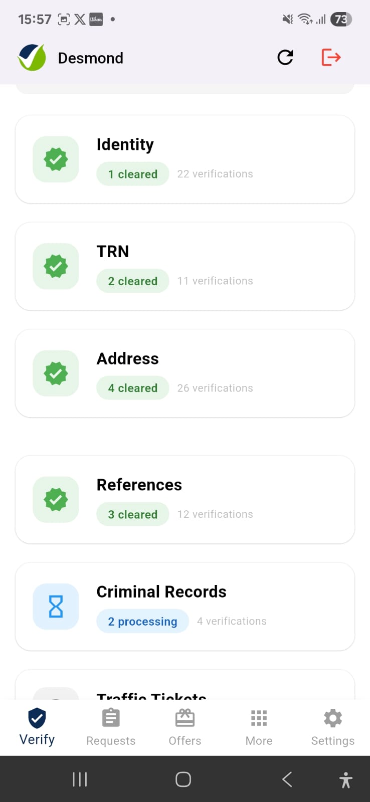 Customer verification features