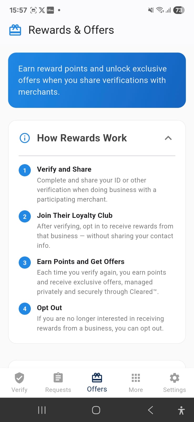 Customer rewards and offers