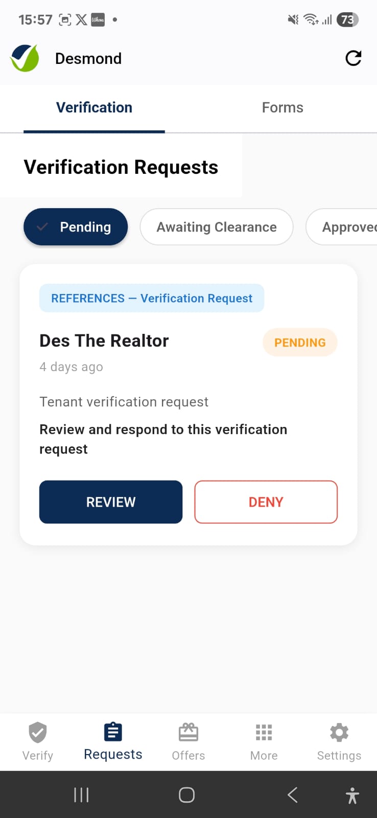 Verification requests